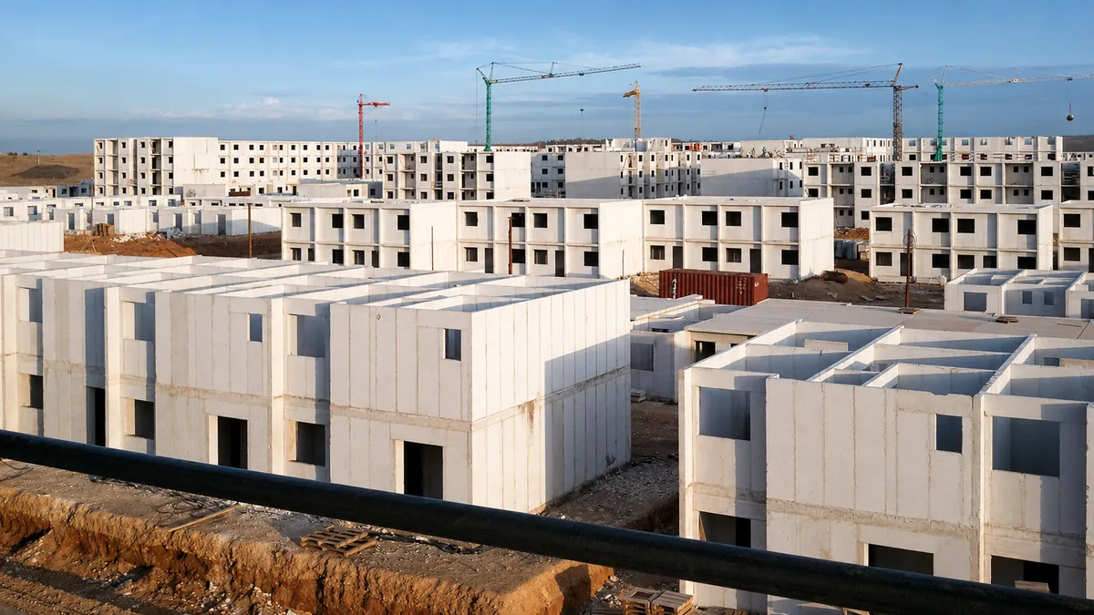 Prefabricated AAC housing under construction